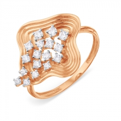 Т142018426 золотое кольцо с фианитами
