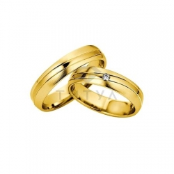 Т-28103 золотые парные обручальные кольца (ширина 5 мм.) (цена за пару)