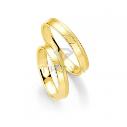 Т-27694 золотые парные обручальные кольца (ширина 4 мм.) (цена за пару)