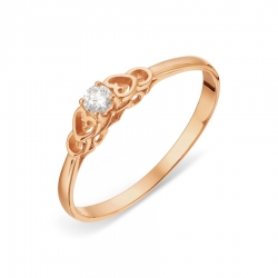 Т101018187 золотое кольцо с бриллиантом
