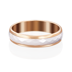 Золотое обручальное кольцо с керамикой