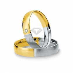 Т-27703 золотые парные обручальные кольца (ширина 4 мм.) (цена за пару)