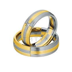 Т-28848 золотые парные обручальные кольца (ширина 6 мм.) (цена за пару)