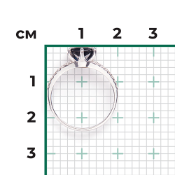 Кольцо из белого золота с сапфиром и бриллиантом