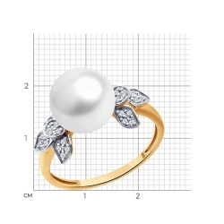 Женское золотое кольцо 585 пробы с жемчугом