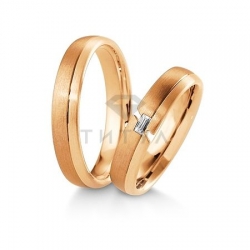 Т-28186 золотые парные обручальные кольца (ширина 4 мм.) (цена за пару)