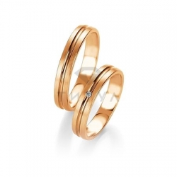 Т-27376 золотые парные обручальные кольца (ширина 4 мм.) (цена за пару)