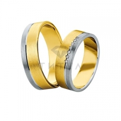 Т-27848 золотые парные обручальные кольца (ширина 6 мм.) (цена за пару)
