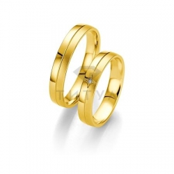 Т-26916 золотые парные обручальные кольца (ширина 4 мм.) (цена за пару)