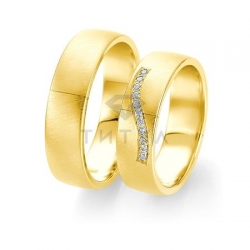 Т-28778 золотые парные обручальные кольца (ширина 6 мм.) (цена за пару)