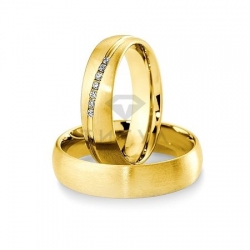 Т-27997 золотые парные обручальные кольца (ширина 5 мм.) (цена за пару)