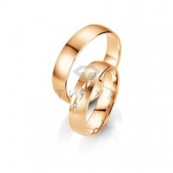 Т-27160 золотые парные обручальные кольца (ширина 5 мм.) (цена за пару)