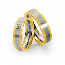 Т-28764 золотые парные обручальные кольца (ширина 6 мм.) (цена за пару)