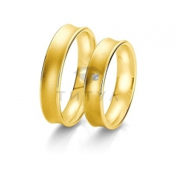 Т-27260 золотые парные обручальные кольца (ширина 5 мм.) (цена за пару)