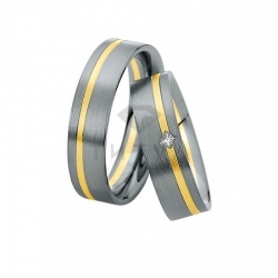 Т-28539 золотые парные обручальные кольца (ширина 6 мм.) (цена за пару)