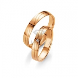 Т-26874 золотые парные обручальные кольца (ширина 4 мм.) (цена за пару)