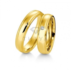 Т-27909 золотые парные обручальные кольца (ширина 5 мм.) (цена за пару)