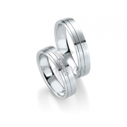 Т-28583 золотые парные обручальные кольца (ширина 5 мм.) (цена за пару)