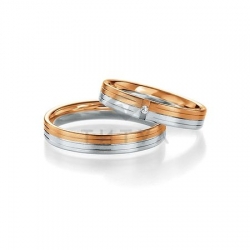 Т-27668 золотые парные обручальные кольца (ширина 4 мм.) (цена за пару)