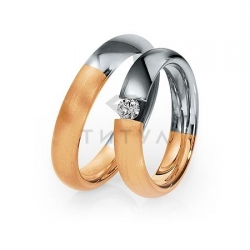 Т-28547 золотые парные обручальные кольца (ширина 4 мм.) (цена за пару)