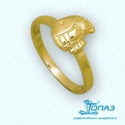 Детское кольцо Рыбка из желтого золота