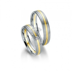 Т-28071 золотые парные обручальные кольца (ширина 5 мм.) (цена за пару)