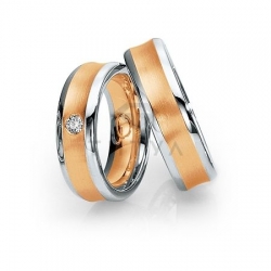 Т-28950 золотые парные обручальные кольца (ширина 7 мм.) (цена за пару)