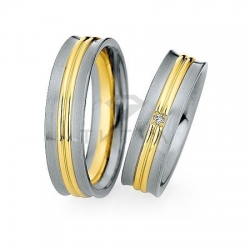 Т-28372 золотые парные обручальные кольца (ширина 6 мм.) (цена за пару)