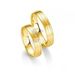 Т-26986 золотые парные обручальные кольца (ширина 4 мм.) (цена за пару)
