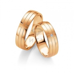 Т-28117 золотые парные обручальные кольца (ширина 6 мм.) (цена за пару)