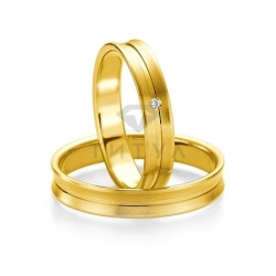 Т-26824 золотые парные обручальные кольца (ширина 4 мм.) (цена за пару)