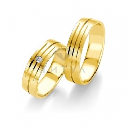 Т-28386 золотые парные обручальные кольца (ширина 6 мм.) (цена за пару)