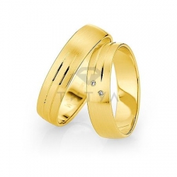 Т-26915 золотые парные обручальные кольца (ширина 5 мм.) (цена за пару)