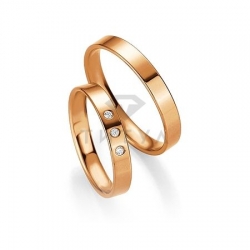 Т-27324 золотые парные обручальные кольца (ширина 3 мм.) (цена за пару)