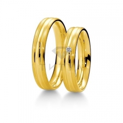 Т-27655 золотые парные обручальные кольца (ширина 4 мм.) (цена за пару)