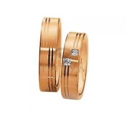 Т-28524 золотые парные обручальные кольца (ширина 5 мм.) (цена за пару)