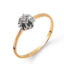 Т131014362 золотое кольцо с бриллиантом