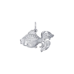 Серебряная подвеска в форме рыбки