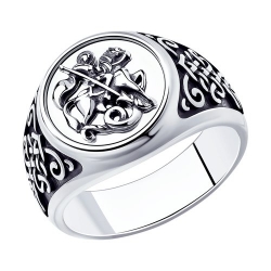 Мужское кольцо из серебра Sokolov