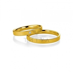 Т-27029 золотые парные обручальные кольца (ширина 3 мм.) (цена за пару)