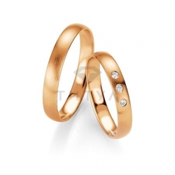 Т-27152 золотые парные обручальные кольца (ширина 3 мм.) (цена за пару)