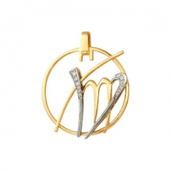 Подвеска знак зодиака Дева из золота с бриллиантами