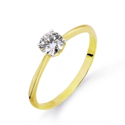 Т941014681 кольцо из желтого золота с бриллиантом