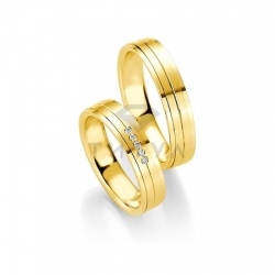 Т-28255 золотые парные обручальные кольца (ширина 5 мм.) (цена за пару)