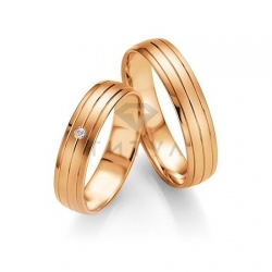 Т-27102 золотые парные обручальные кольца (ширина 5 мм.) (цена за пару)
