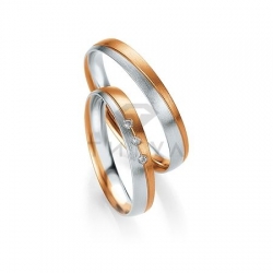 Т-27327 золотые парные обручальные кольца (ширина 3 мм.) (цена за пару)