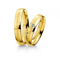 Т-28108 золотые парные обручальные кольца (ширина 4 мм.) (цена за пару)