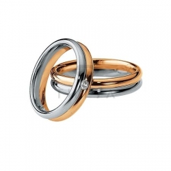 Т-28190 золотые парные обручальные кольца (ширина 5 мм.) (цена за пару)