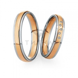 Т-27210 золотые парные обручальные кольца (ширина 4 мм.) (цена за пару)