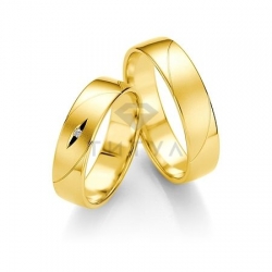 Т-27351 золотые парные обручальные кольца (ширина 5 мм.) (цена за пару)